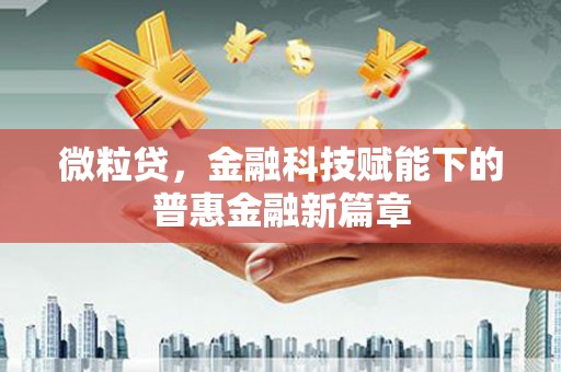 东安微粒贷，金融科技赋能下的普惠金融新篇章