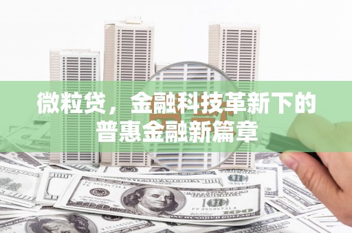 东安微粒贷，金融科技革新下的普惠金融新篇章