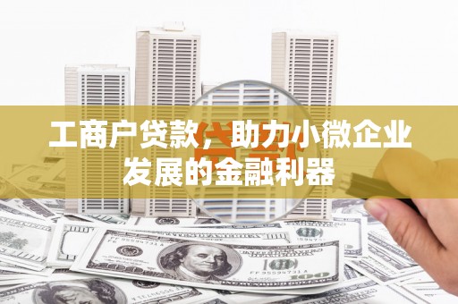 东安工商户贷款，助力小微企业发展的金融利器