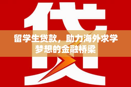 东安留学生贷款，助力海外求学梦想的金融桥梁