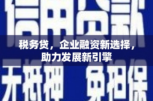 东安税务贷，企业融资新选择，助力发展新引擎