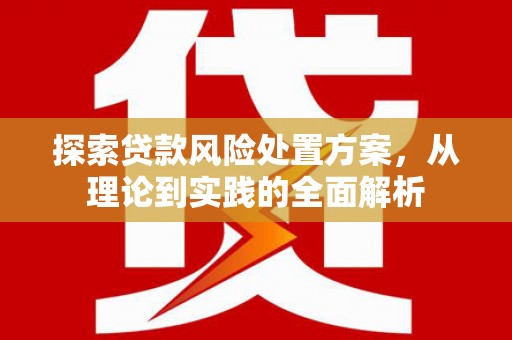 东安探索贷款风险处置方案，从理论到实践的全面解析