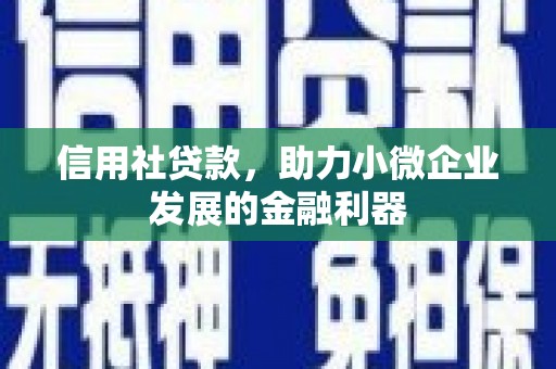 东安信用社贷款，助力小微企业发展的金融利器