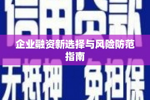 东安企业融资新选择与风险防范指南