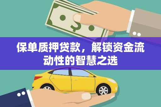 东安保单质押贷款，解锁资金流动性的智慧之选